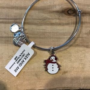 Alex and Ani Silver Snowman Bangle